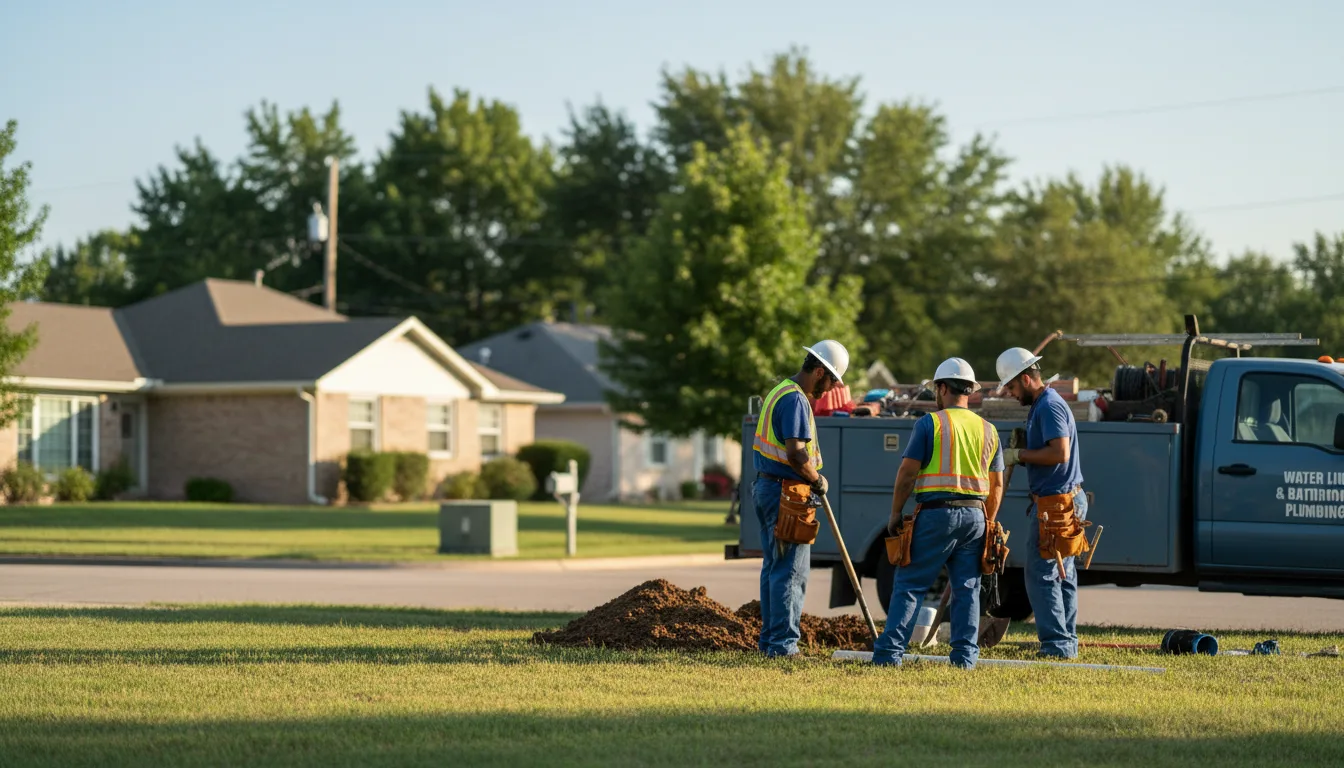 Residential water line and bathroom plumbing service in Prescott, AR